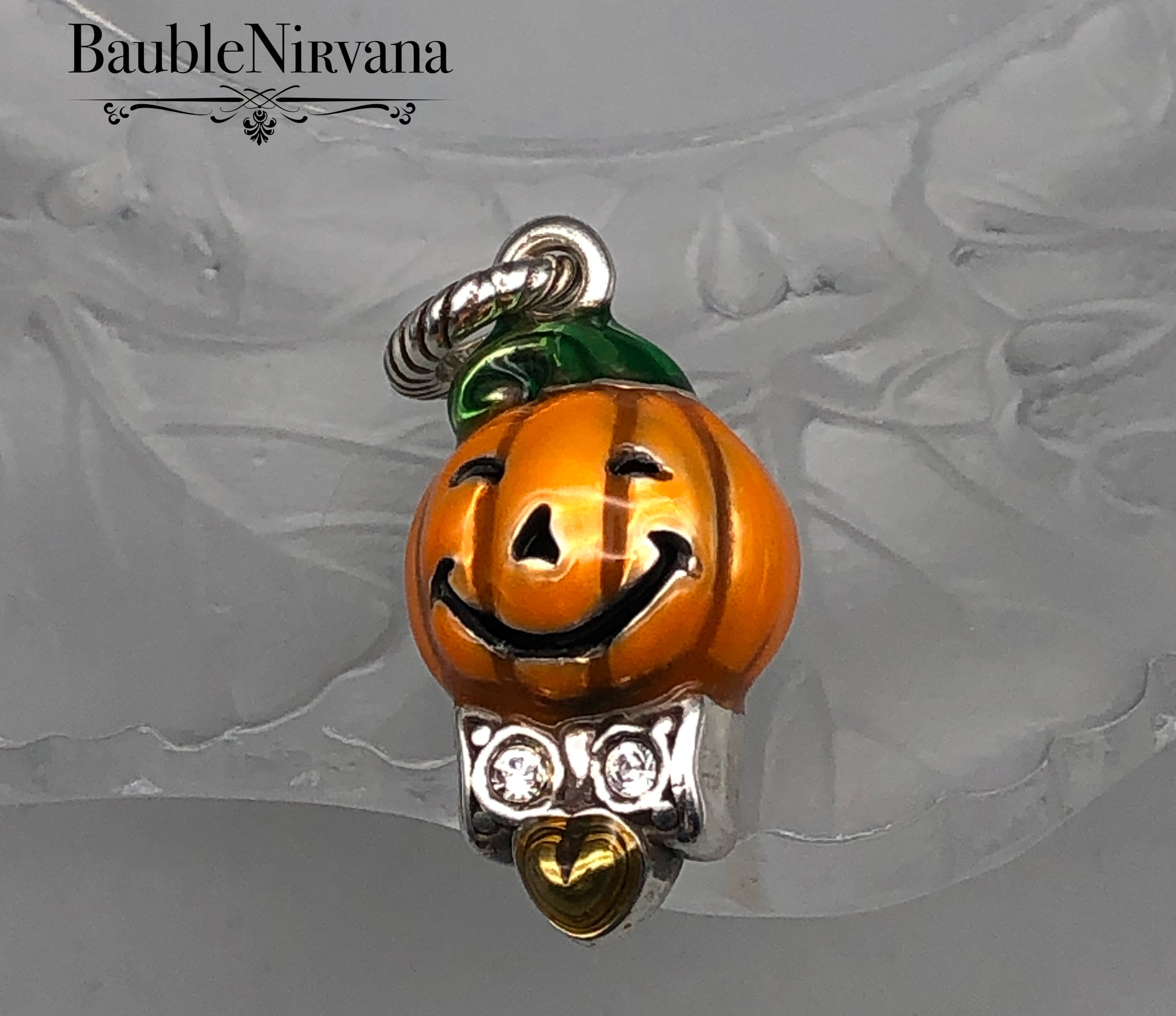 Brighton Pumpkin Halloween Enamel Charm Retired