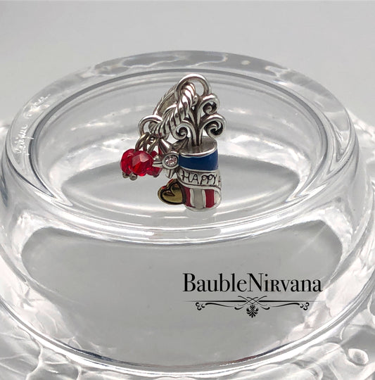 Brighton Enamel Charm Happy 4th of July Firecracker