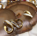 Load image into Gallery viewer, Vintage Swan Signed Swarovski Baguette Crystals Loop Pendant & Earrings Set
