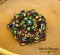 Load image into Gallery viewer, Juliana Flower Pin Brooch Molded Glass Watermelon Stones 
