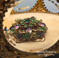 Load image into Gallery viewer, Juliana Brooch Molded Glass Watermelon Stones Peridot Citrine
