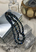 Load image into Gallery viewer, Vintage Double Strand Venetian Foil Art Glass &AB Black Beaded Necklace WOW!!
