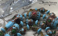 Load image into Gallery viewer, Rare Venetian Art Glass Jeweled Wedding Cake Blue Beads Teardrop Round Elongated
