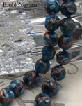 Load image into Gallery viewer, Vintage Venetian Art Glass Blue & Copper Unusual Beads Necklace Original Tag
