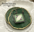 Load image into Gallery viewer, Vintage LaMode Sterling Silver Green/White Guilloche Enamel Compact
