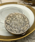 Load image into Gallery viewer, Vintage Italy 800 Silver & Enamel Lovers in the Park Scene Round Powder Compact
