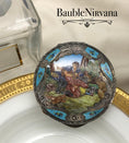 Load image into Gallery viewer, Vintage Italy 800 Silver & Enamel Lovers in the Park Scene Round Powder Compact
