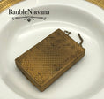 Load image into Gallery viewer, Antique France Gold Gilt Compact with Chain Enamel Micro Mosaic & Jewels
