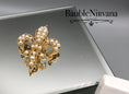 Load image into Gallery viewer, Vintage Crown Trifari Brushed Gold Twisted Rope Edge & Pearl Fleur de Lis Brooch Pin
