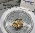 Load image into Gallery viewer, Vintage Crown Trifari Textured & Shiny Gold Swirl Sun Burst Flower Pin Brooch
