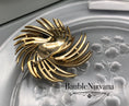 Load image into Gallery viewer, Vintage Crown Trifari Textured & Shiny Gold Swirl Sun Burst Flower Pin Brooch
