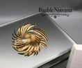 Load image into Gallery viewer, Vintage Crown Trifari Textured & Shiny Gold Swirl Sun Burst Flower Pin Brooch
