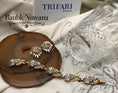 Load image into Gallery viewer, Vintage Crown Trifari Silver&Gold Plated Flowers Baguettes Bracelet&Earrings Set
