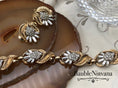 Load image into Gallery viewer, Vintage Crown Trifari Silver&Gold Plated Flowers Baguettes Bracelet&Earrings Set
