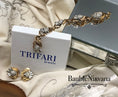 Load image into Gallery viewer, Vintage Crown Trifari Silver&Gold Plated Flowers Baguettes Bracelet&Earrings Set
