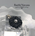 Load image into Gallery viewer, 925 Silver & Black Glass Flower Pendant
