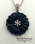 Load image into Gallery viewer, Sterling Silver Glass Rhinestones Flower Pendant
