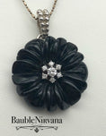 Load image into Gallery viewer, Vintage Sterling Silver & Glass Flower Pendant
