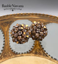 Load image into Gallery viewer, Vintage Miriam Haskell Rhinestones & Brass Earrings
