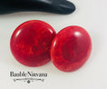 Load image into Gallery viewer, Bakelite Cherry Red Button Earrings
