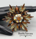 Load image into Gallery viewer, Vintage Schreiner Starburst Glass Pin Brooch
