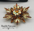 Load image into Gallery viewer, Schreiner Starburst Cabochon Navette Pin Brooch
