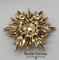 Load image into Gallery viewer, Schreiner Starburst Amber Citrine Glass Pin Brooch
