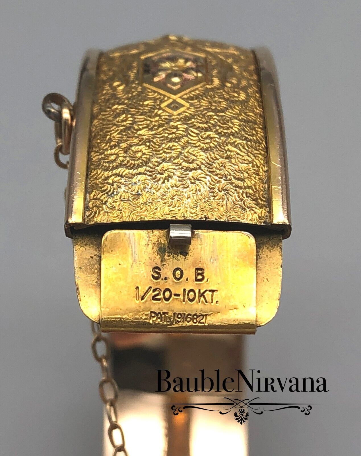 Antique SOB Gold Filled Hinged Bangle