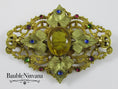 Load image into Gallery viewer, Antique Czechoslovakia Jeweled Ivy Leaves Pin Brooch
