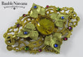 Load image into Gallery viewer, Czechoslovakia Filigree Gold Gilt Brass Pin Brooch
