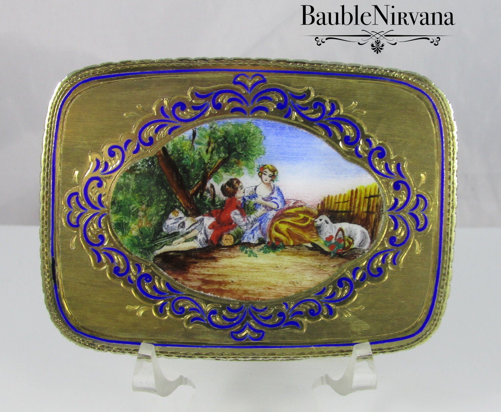 Antique Silver & Enamel Compact