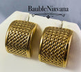 Load image into Gallery viewer,  Italy 14k Yellow Gold Large Pierced Earrings
