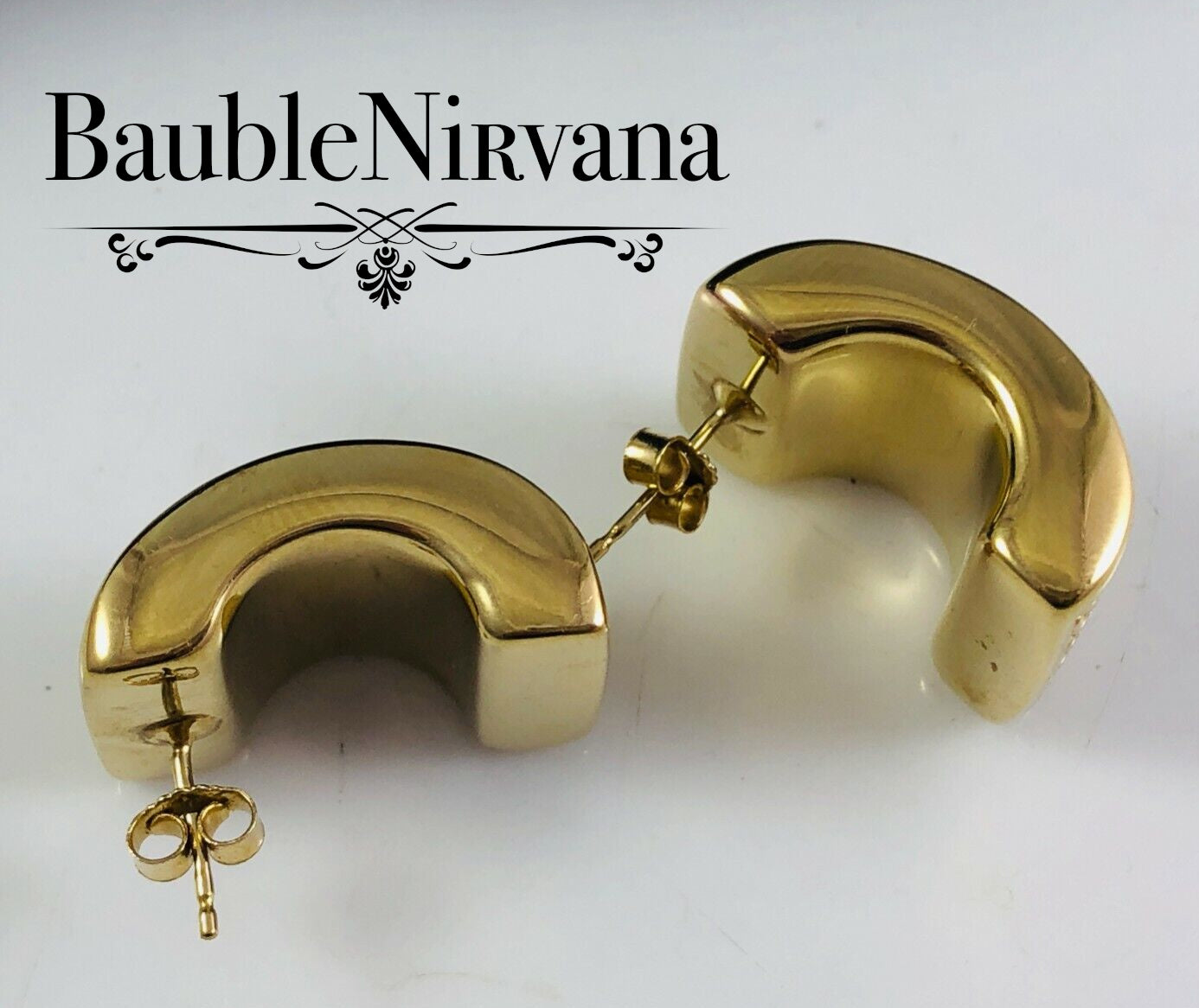 Italy 14k Yellow Gold Pierced Earrings